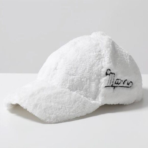 Marni: M Faux Fur Terry Cloth Embroidered Logo Baseball Cap FW24 - Picture 12 of 13